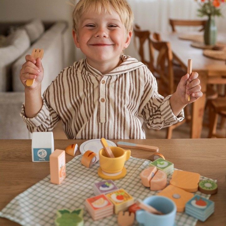 Drewniany Zestaw Piknikowy w Walizce Tooky Toy -Kreatywna Zabawa i Gra