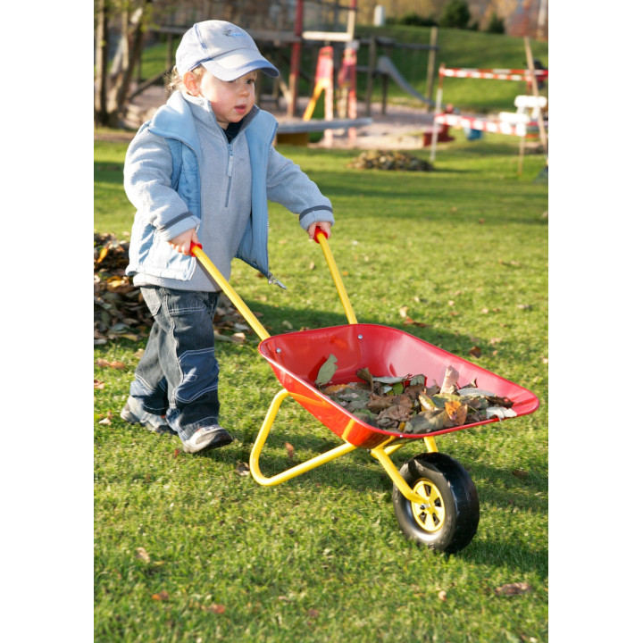 Rolly Toys red metal wheelbarrow for children