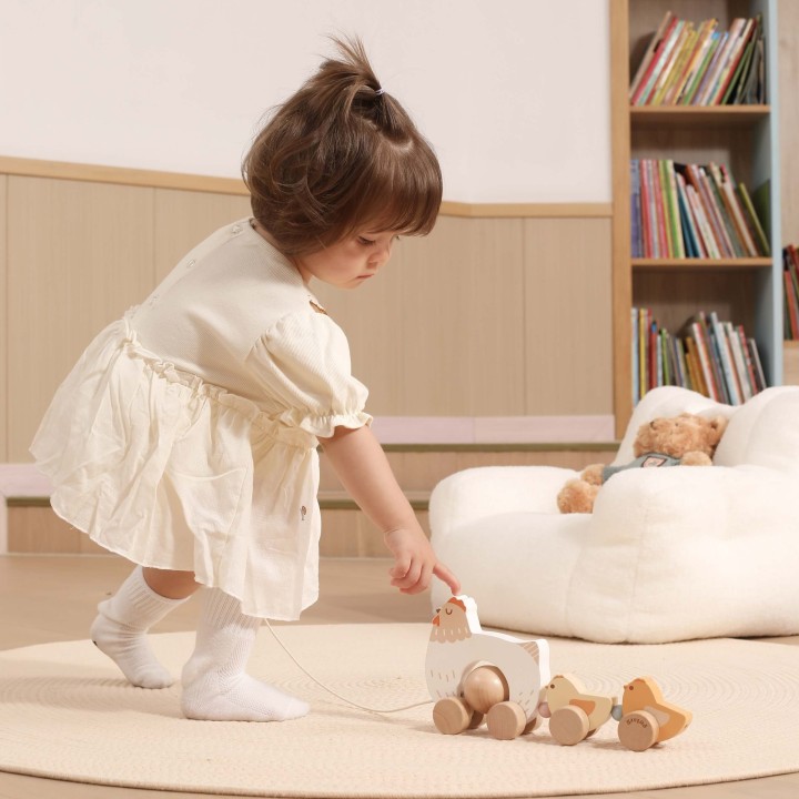 VIGA PolarB Wooden Pulling Hen with Chicks
