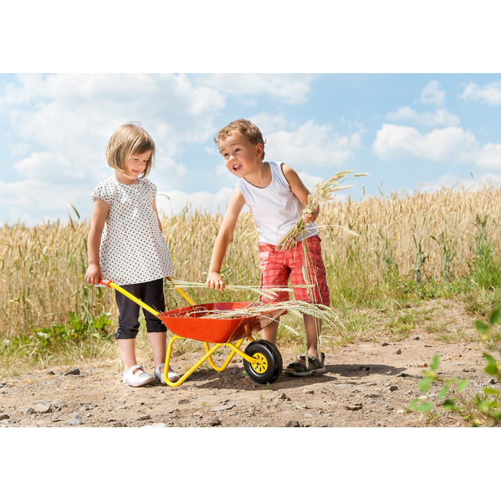Rolly Toys red metal wheelbarrow for children