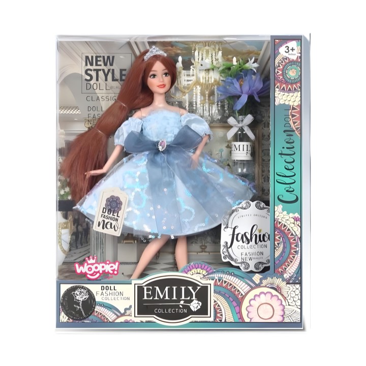 Emi doll in a blue dress - an elegant doll for girls Woopie