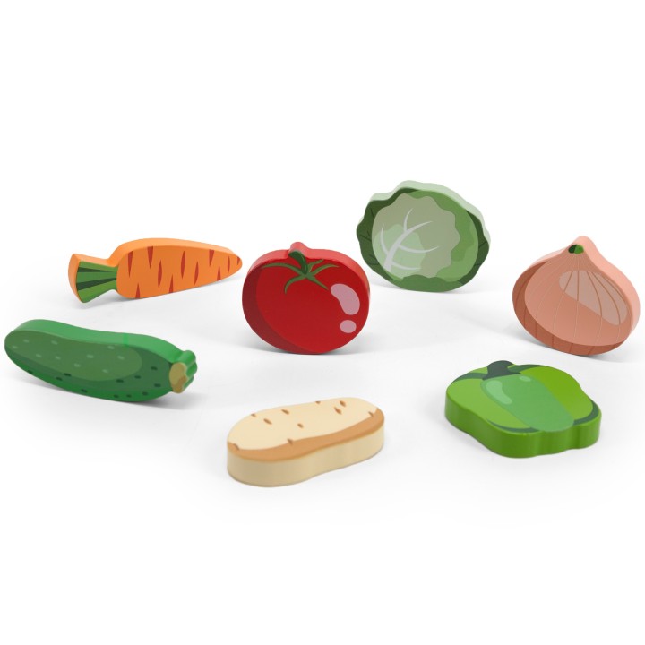 VIGA 2-in-1 Montessori Wooden Puzzle - Vegetable Figures