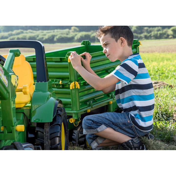 Rolly Toys Przyczepa Rolly Multi John Deere trzyosiowa zielona 