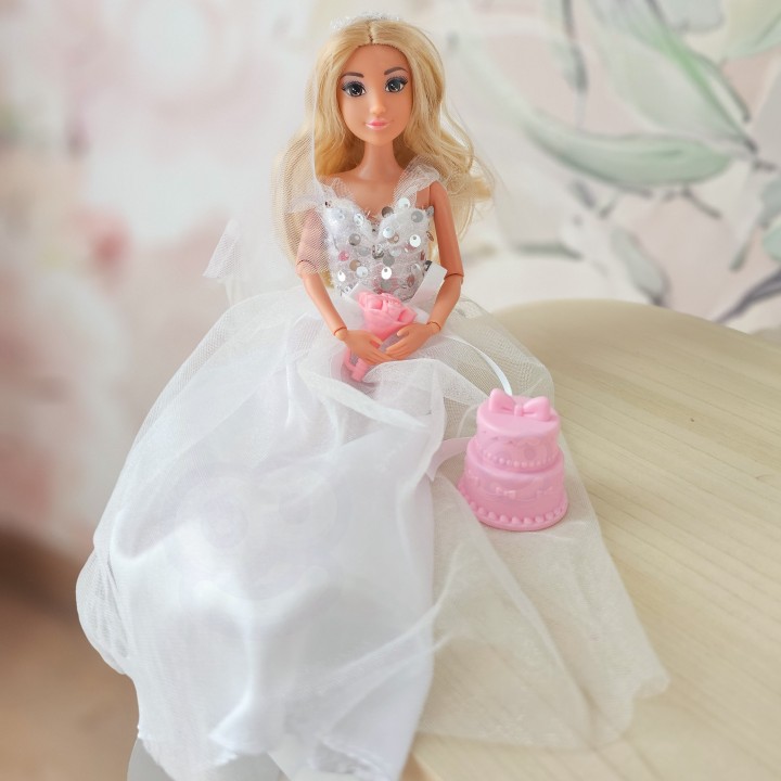Lalka Panna Młoda Lily Woopie - 30cm Suknia Welon Bukiet Torcik 3+