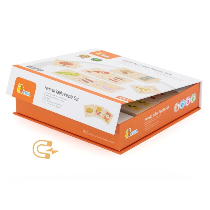 VIGA Puzzle Set – Discover Nature and Food in Play