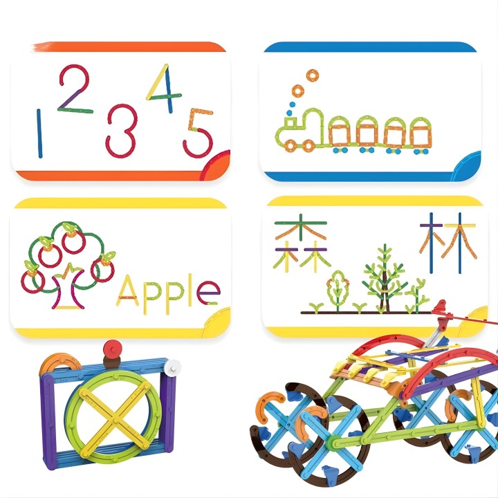 WOOPIE Klocki Konstrukcyjne Matematyczne 3D 155 el. Zestaw Edukacyjny