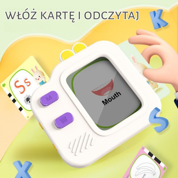 WOOPIE Graphic Tablet, Sketchpad, Learning English, Reader, 120 Cards