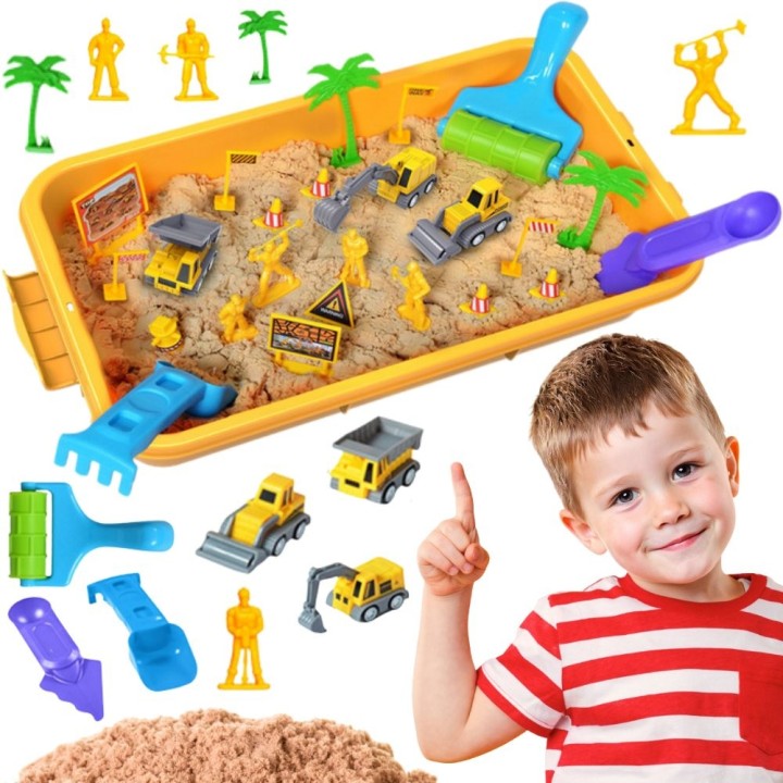 Kinetic Sand Construction Site in a Vehicle Suitcase 1kg - WOOPIE