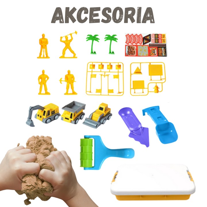Kinetic Sand Construction Site in a Vehicle Suitcase 1kg - WOOPIE