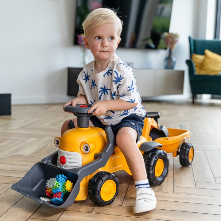 Jeździk Traktor Komatsu z Koparką i Przyczepą Eko Recykling