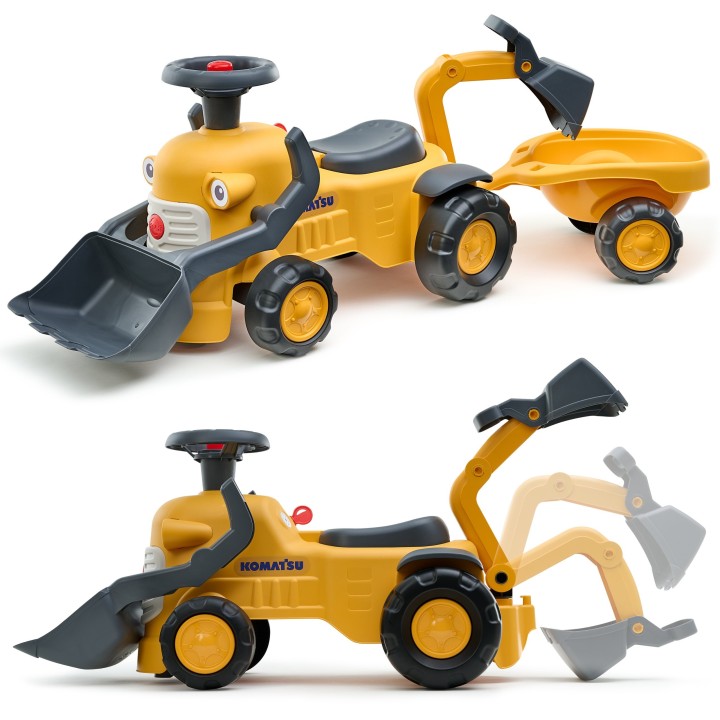 Komatsu Ride-on Tractor with Excavator and Trailer Eco Recycling
