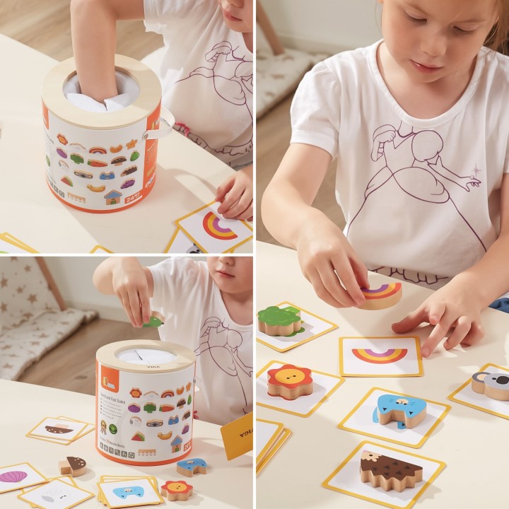 Wooden blocks "Blind Game" - fun and learning for children from Viga
