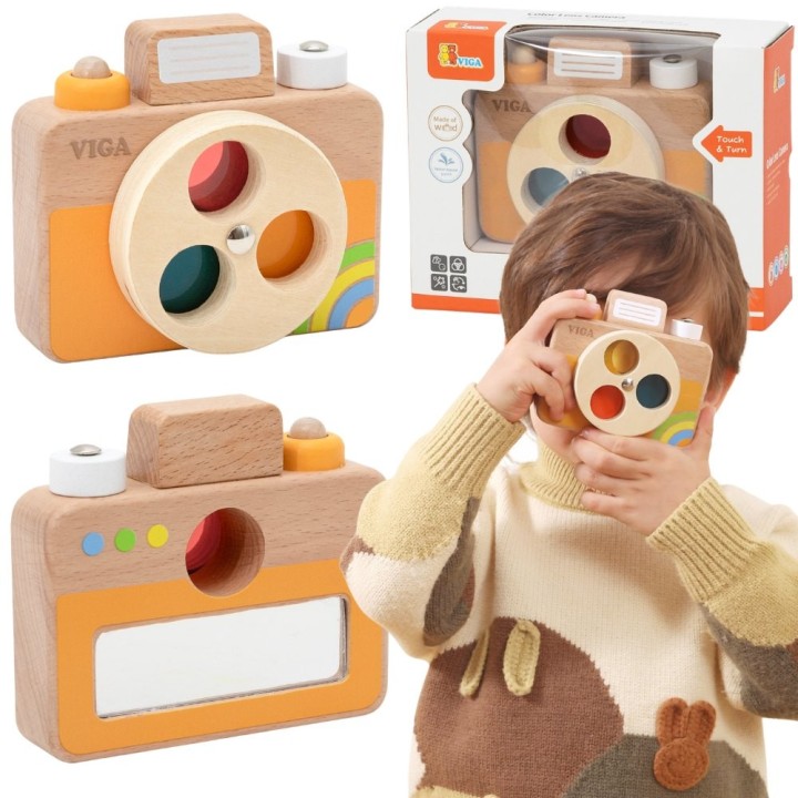 Viga Wooden Camera - Sensory Toy, Learning Colors and Sound