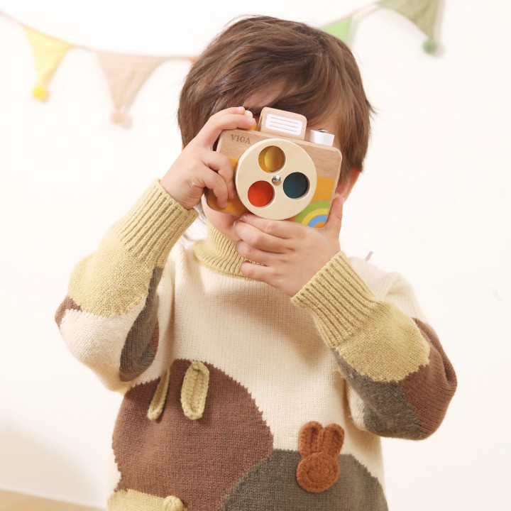 Viga Wooden Camera - Sensory Toy, Learning Colors and Sound