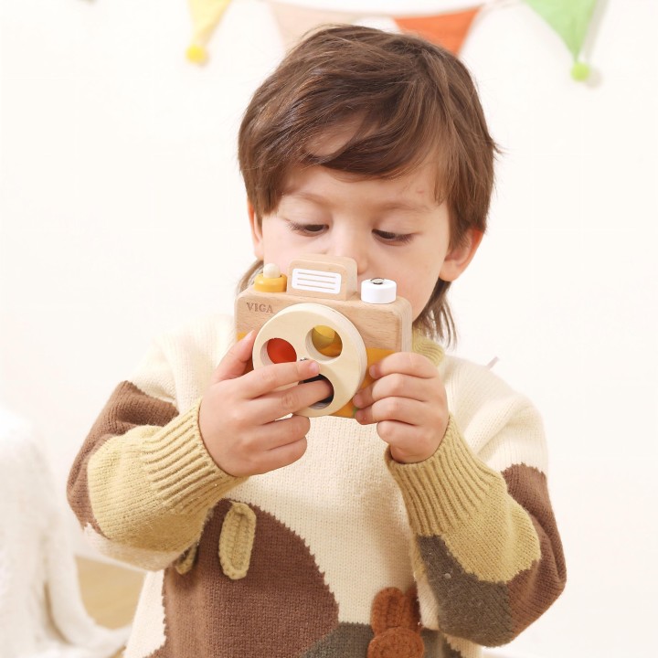 Viga Wooden Camera - Sensory Toy, Learning Colors and Sound