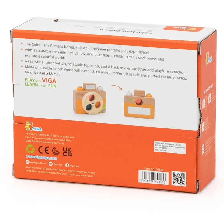 Viga Wooden Camera - Sensory Toy, Learning Colors and Sound