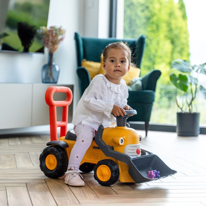 Komatsu Falk Ride-on Tractor - Pusher with Bucket and Horn