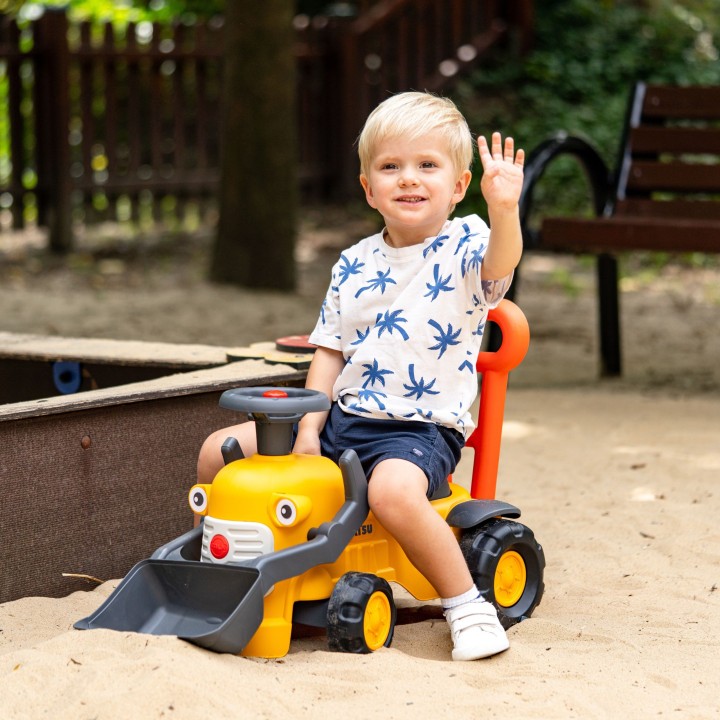 Komatsu Falk Ride-on Tractor - Pusher with Bucket and Horn