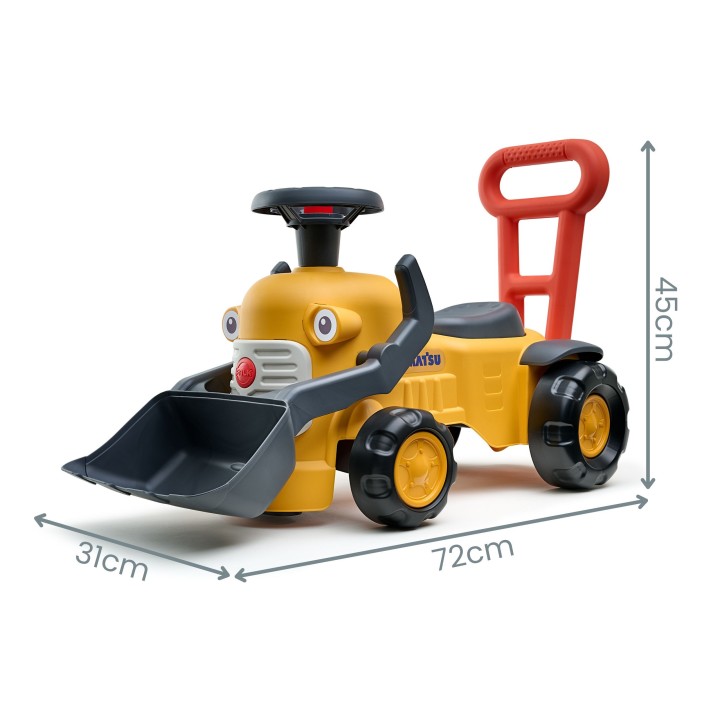 Jeździk Traktor Komatsu Falk - Pchacz z Łyżką i Klaksonem