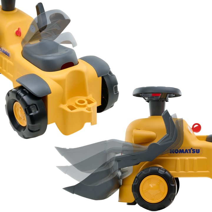Komatsu Falk Ride-on Tractor - Pusher with Bucket and Horn