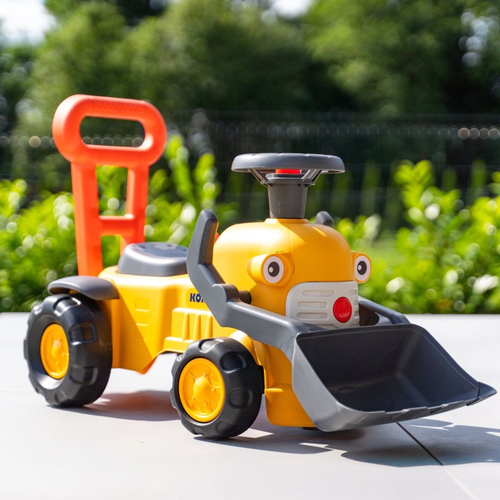 Jeździk Traktor Komatsu Falk - Pchacz z Łyżką i Klaksonem