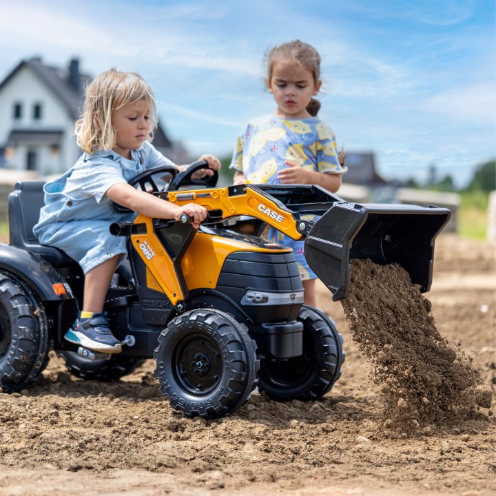 Traktor na Pedały Falk Case CE z Koparką i Przyczepą - Eko Zabawka