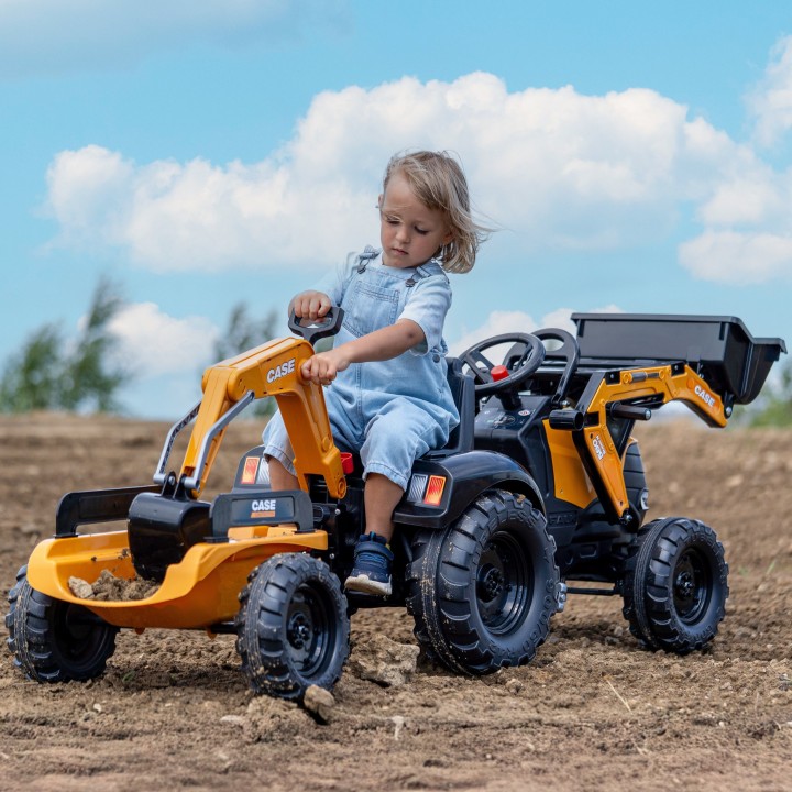 Falk Case CE Pedal Tractor with Excavator and Trailer - Eco Toy