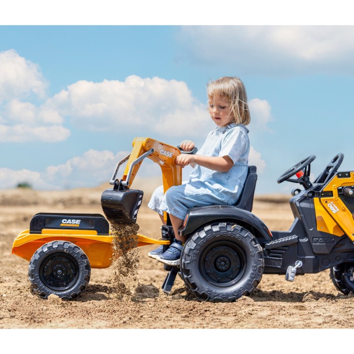 Traktor na Pedały Falk Case CE z Koparką i Przyczepą - Eko Zabawka