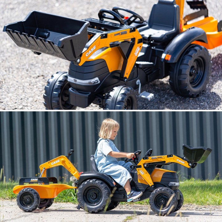 Traktor na Pedały Falk Case CE z Koparką i Przyczepą - Eko Zabawka