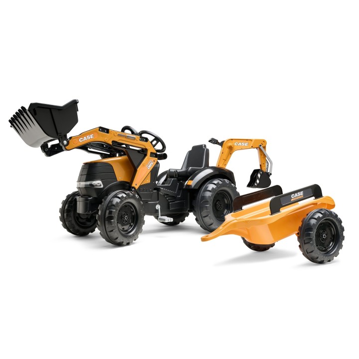 Falk Case CE Pedal Tractor with Excavator and Trailer - Eco Toy