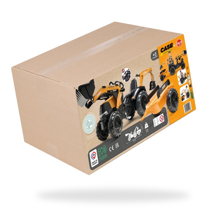 Falk Case CE Pedal Tractor with Excavator and Trailer - Eco Toy