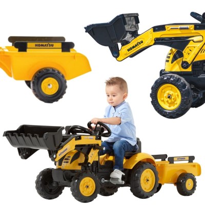 Komatsu Falk Pedal Tractor with Excavator and Trailer 2076M