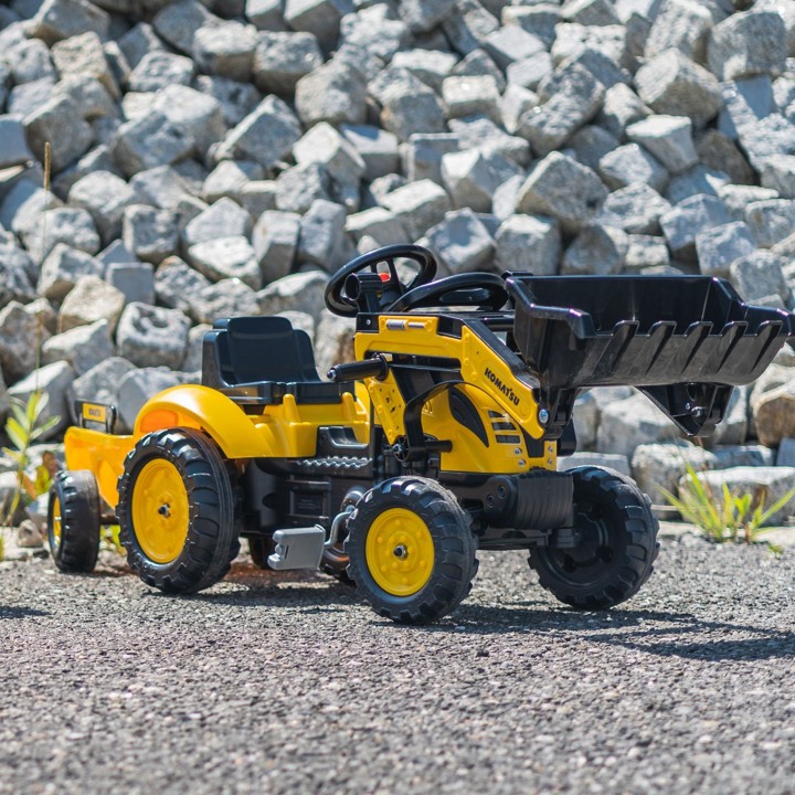 Komatsu Falk Pedal Tractor with Excavator and Trailer 2076M
