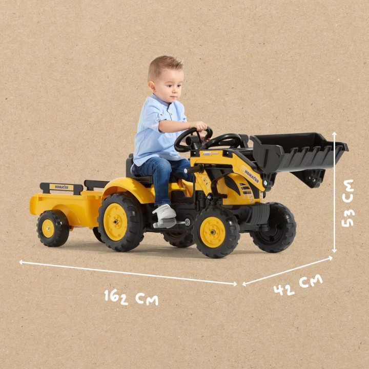 Traktor Komatsu Falk na Pedały z Koparką i Przyczepą 2076M