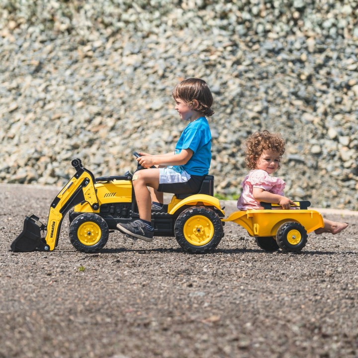 Traktor Komatsu Falk na Pedały z Koparką i Przyczepą 2076M