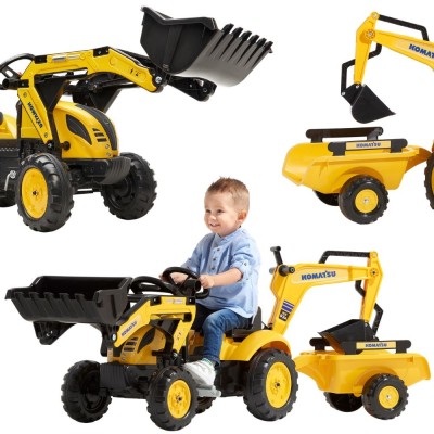 FALK Komatsu Pedal Tractor with Excavator and Trailer 2-5 years