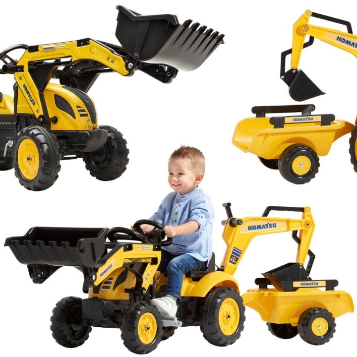 Traktor na Pedały FALK Komatsu z Koparką i Przyczepą 2-5 lat