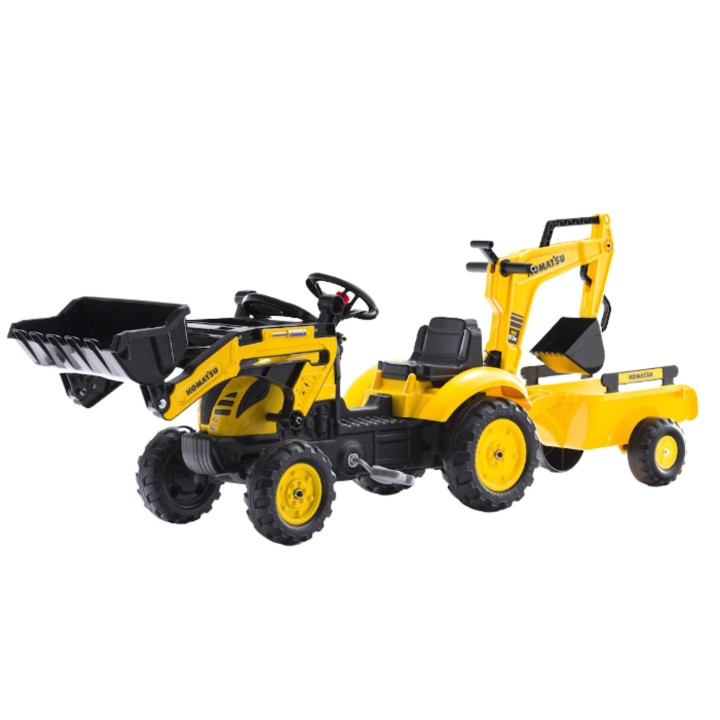 FALK Komatsu Pedal Tractor with Excavator and Trailer 2-5 years