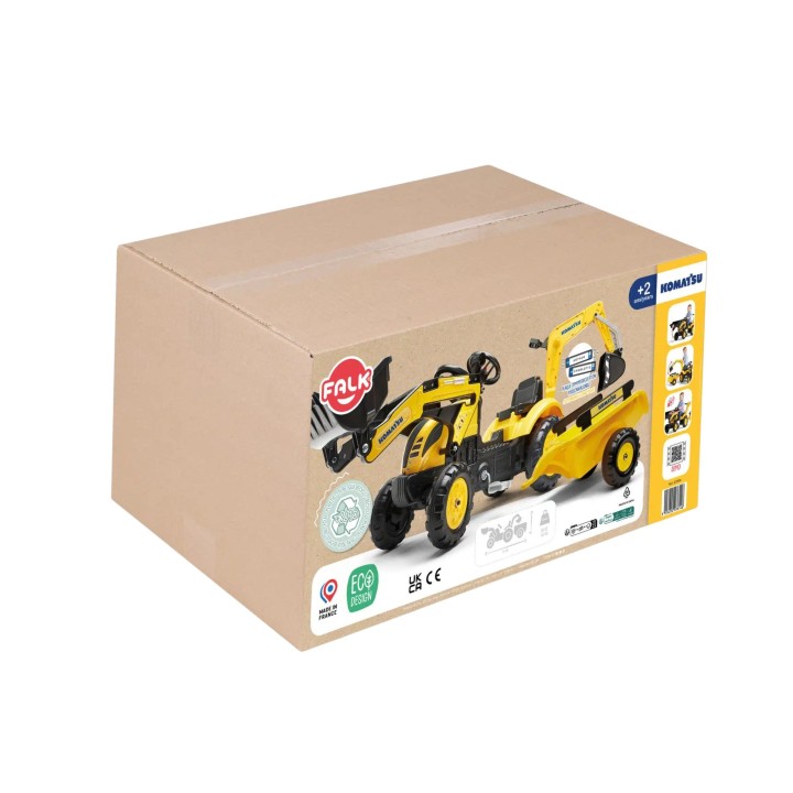 FALK Komatsu Pedal Tractor with Excavator and Trailer 2-5 years