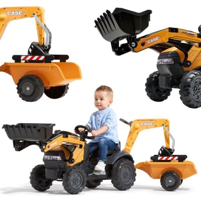 FALK CASE Pedal Tractor with Excavator and Trailer 2-5 years