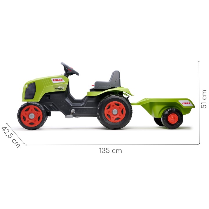 FALK Traktor na Pedały Claas Arion 470 z Przyczepą i Maską 2-6 Lat