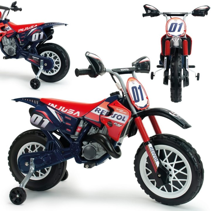 Motor Repsol na akumulator 6V dla dzieci Injusa - Wyścigowy styl cross