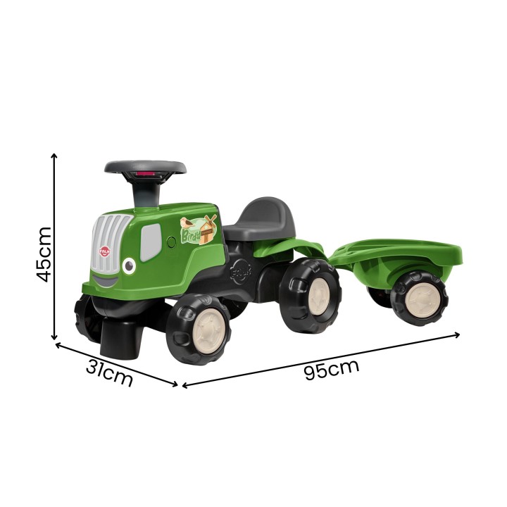 FALK Jeździk Traktor Birdy Farm z Przyczepą - Ekologiczny 90%