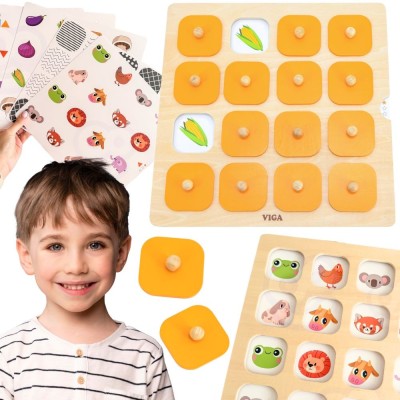 Viga Memory - Gra Pamięciowa Zgadnij Obrazki, 10 Kart Montessori
