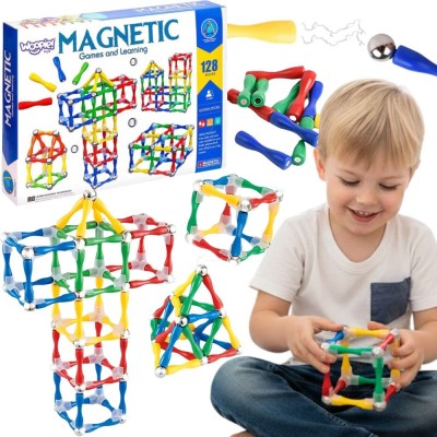 3D Magnetic Blocks 128 pcs – Creative Play and Learning for Children