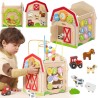 VIGA Wooden Farm 7 in 1 - Educational Cube