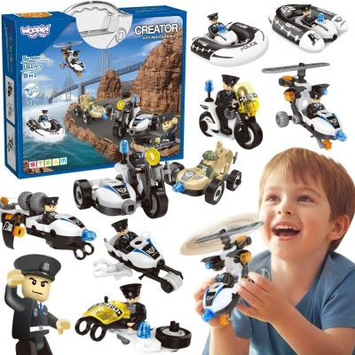 WOOPIE Building Blocks Build Police Vehicles 8 Woopie Models
