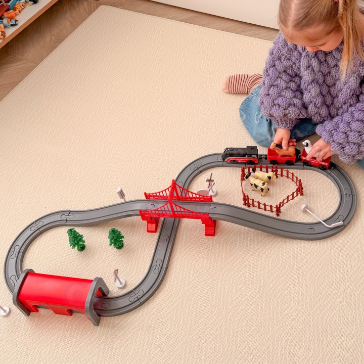 Woopie Electric Train - 70 Electric Tracks, Bridge, Tunnel, and Animals