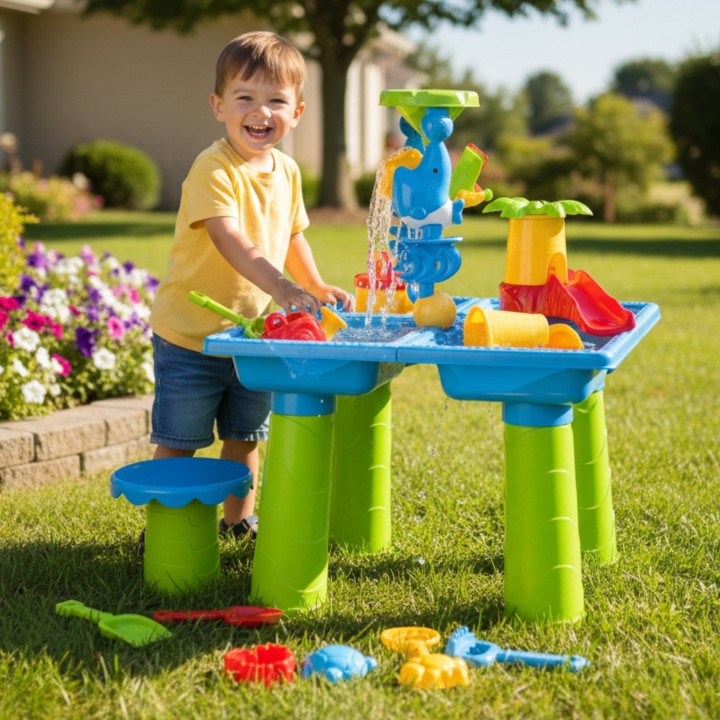 WOOPIE Stolik Wodny 2w1 Piaskownica XL Aquapark z 4 Basenami