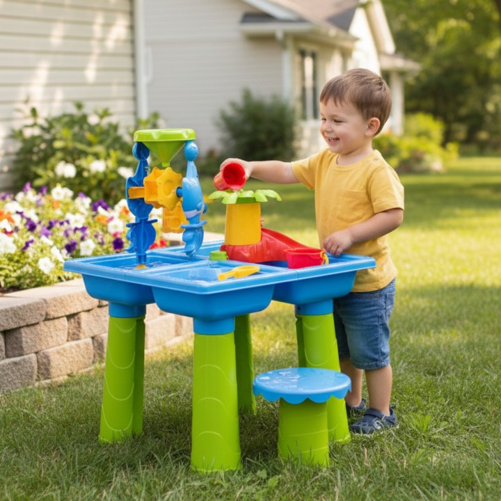 WOOPIE Stolik Wodny 2w1 Piaskownica XL Aquapark z 4 Basenami